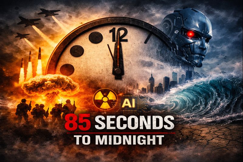 Doomsday Clock Moves to 85 Seconds Before Midnight, Scientists Warn World Is Closer to Disaster