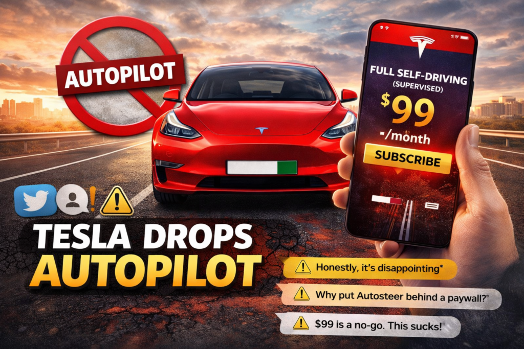 Tesla Drops Autosteer From Standard Cars, Pushes $99 FSD Subscription as Owners React