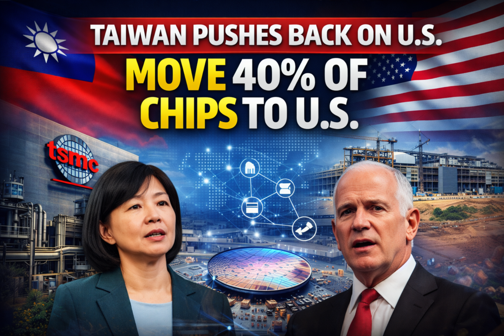 Taiwan Pushes Back on US Call to Shift 40% Chip Output Stateside