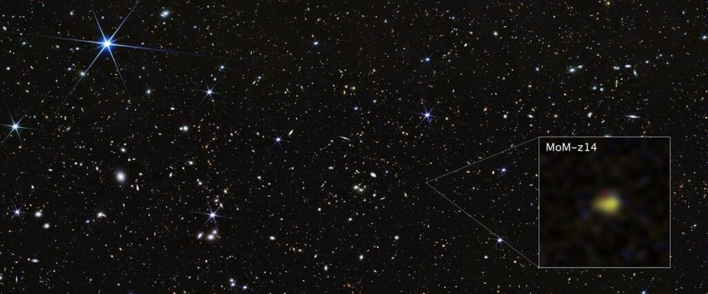 James Webb Spots Oldest-Ever Galaxy MoM-z14 — Rewriting What We Know About Cosmic Dawn